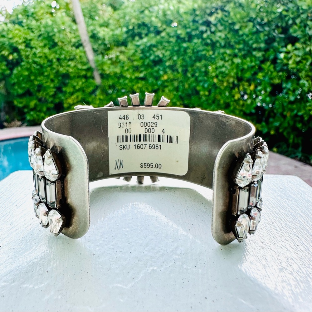 Dannijo Valentina Silvertone Multi-Crystal Cuff NWT - Picture 6 of 17
